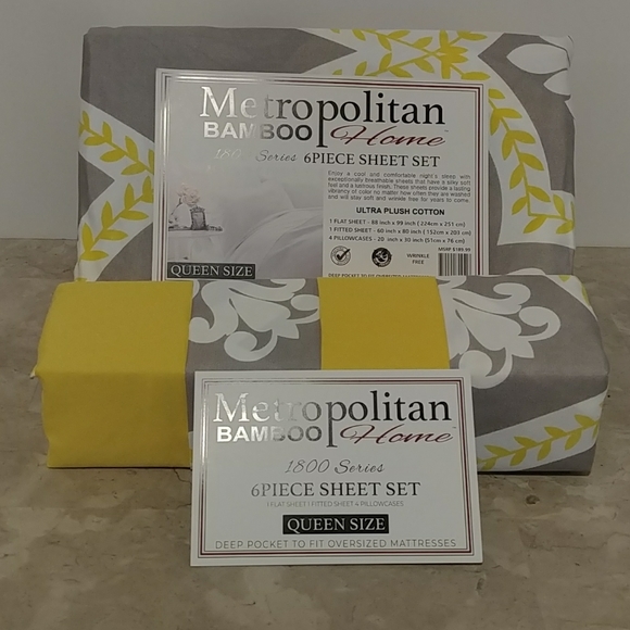 Metropolitan Bamboo Fleur Print Queen She… - Picture 12 of 12